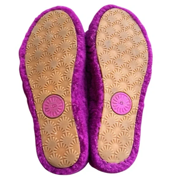 SOLD UGG Fluff Yeah Slide Sheepskin Shearling Slingback Slippers Berrylicious 9 - Picture 12 of 14